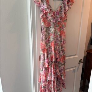 Ways Floral Ruffle Maxi Dress- size M